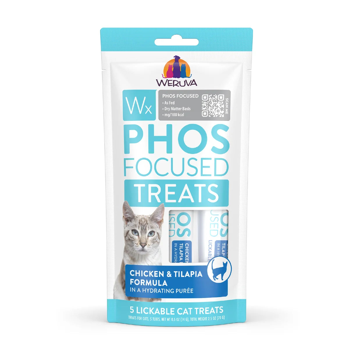 Weruva Cat WX Phos Focused Lickable Treat Chicken & Tilapia Formula-5 Pack