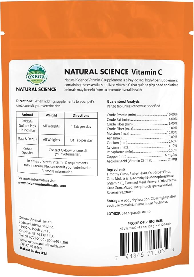 Oxbow Natural Science Vitamin C Support Supplement 4.2oz