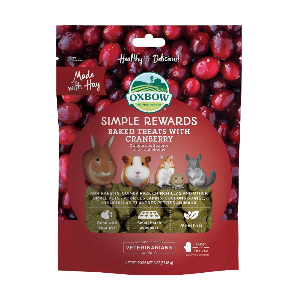 3oz Oxbow Simple Rewards Baked Treats Cranberry