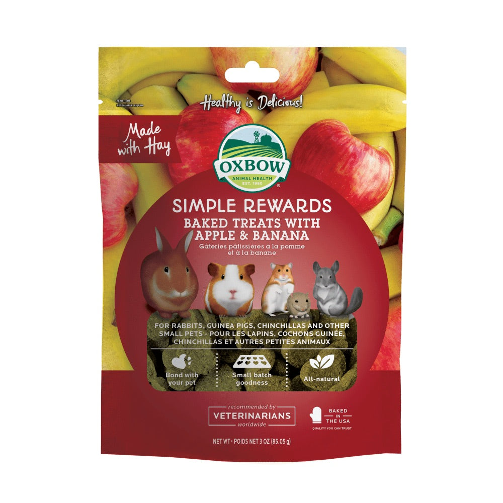 3oz Oxbow Simple Rewards Apple & Banana Treats