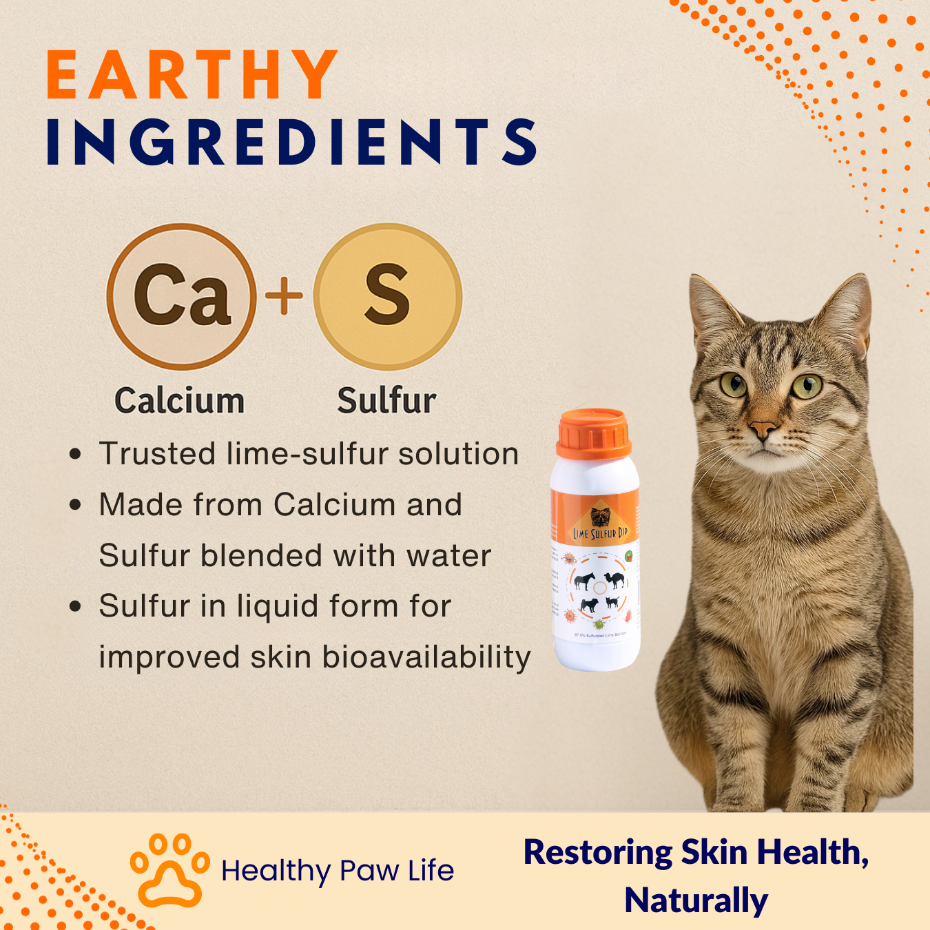 Lime Sulfur Dip – Concentrated Sulfur Solution for Itchy Skin, Mange, Ringworm & Dermatitis – Safe for Dogs, Cats, Puppies, Kittens, Horses, and Livestock