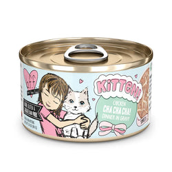 2.8oz BFF Kitten Cha Cha Cha Comida húmeda para gatos con salsa de pollo sin cereales 