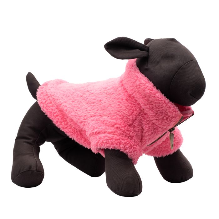 Worthy Dog Solid Fleece Quarter Zip Pullover, Fuchsia