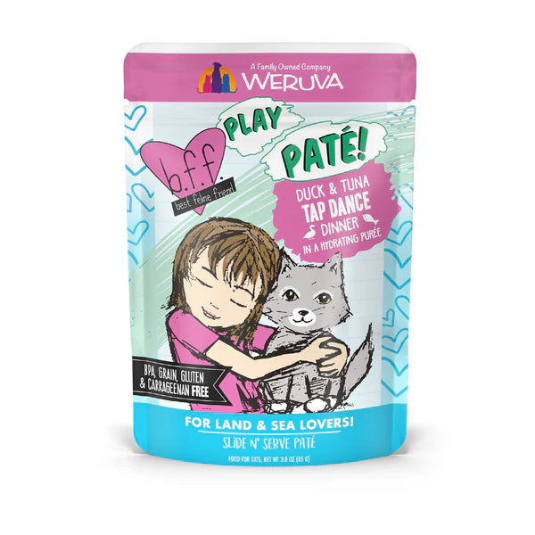 Bolsa húmeda para gato con pato y atún BFF Play Tap Dance de 3 oz