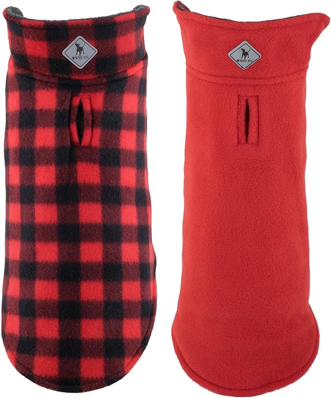 Worthy Dog Fargo Fleece Reversible Jacket Red Buffalo (12")