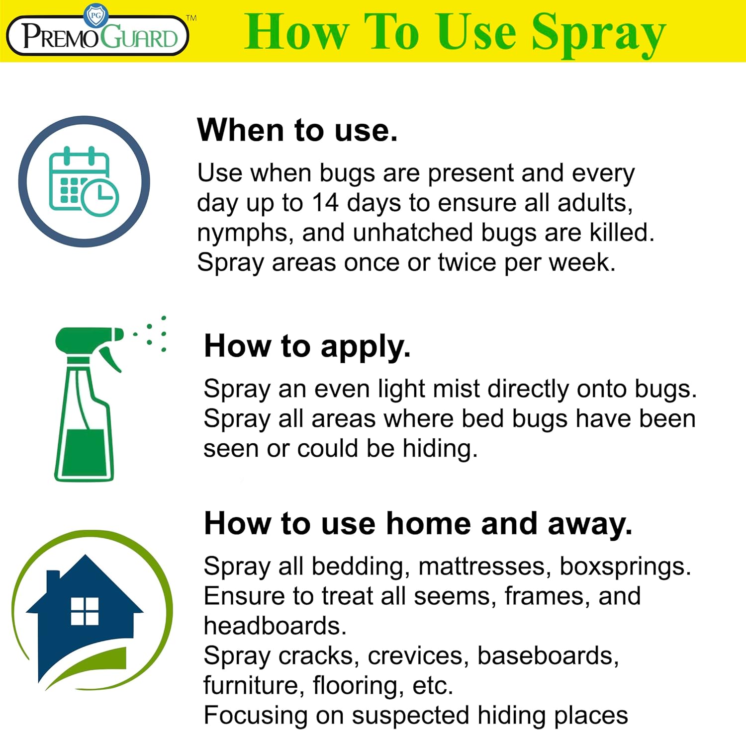 Bed Bug Plus Spray | Natural & Non-Toxic | Premo Guard