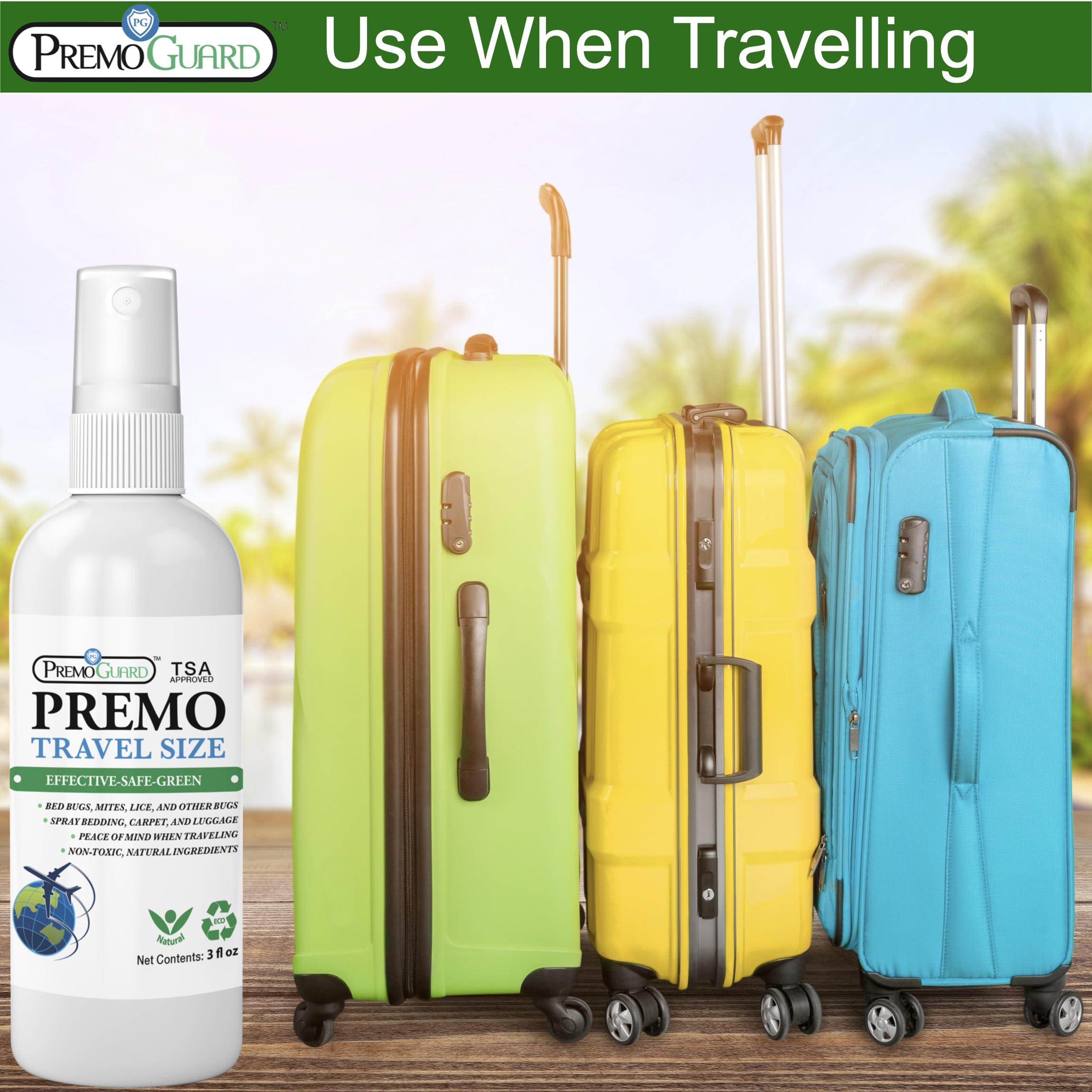 Bed Bug & Mite Killer Spray 3 oz 3 Pack | Natural & Non-Toxic | Premo Guard