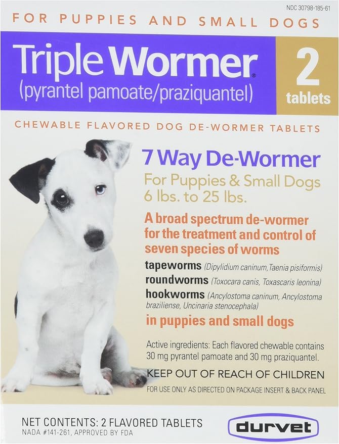 Durvet triple Wormer For Puppies & Small Dogs 2 Count