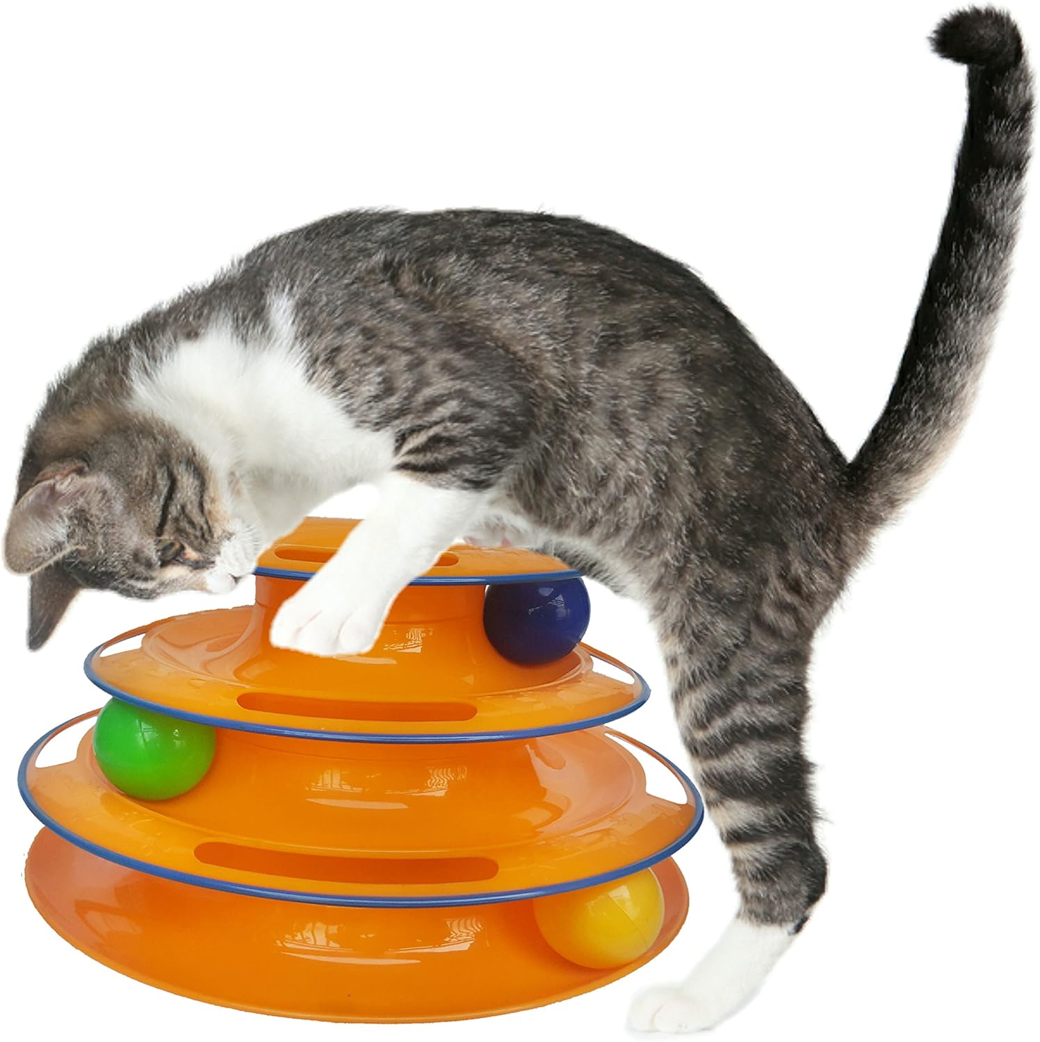 Mr. Peanut's Cats & Kittens Toy with Interactive Intelligence Track Ball Tower, Provides Hours of Mental Stimulation and Physical Play