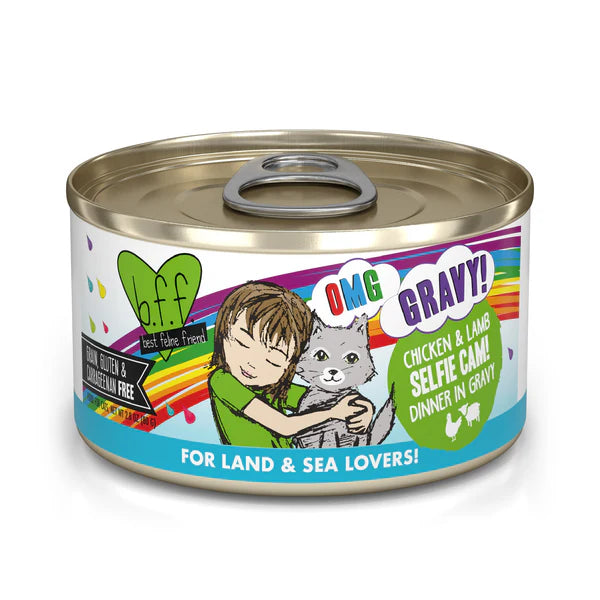 5.5oz BFF OMG Adult Selfie Cam Pollo y Cordero Comida Húmeda para Gatos