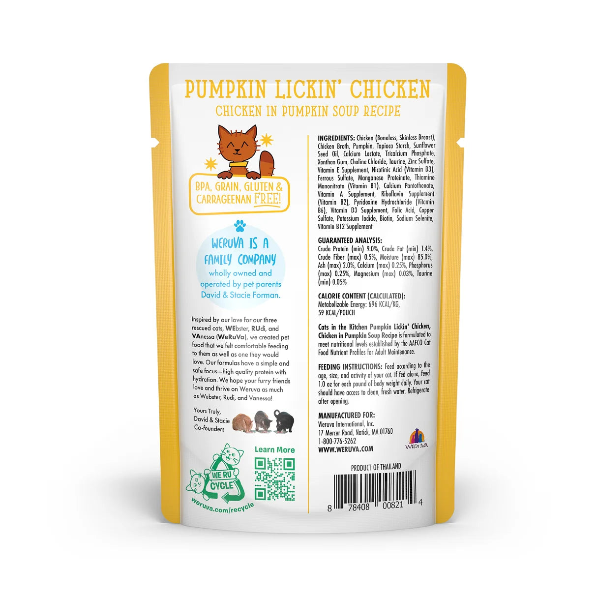 Cats In The Kitchen Pumpkin Lickin' Chicken Pouch (3oz)