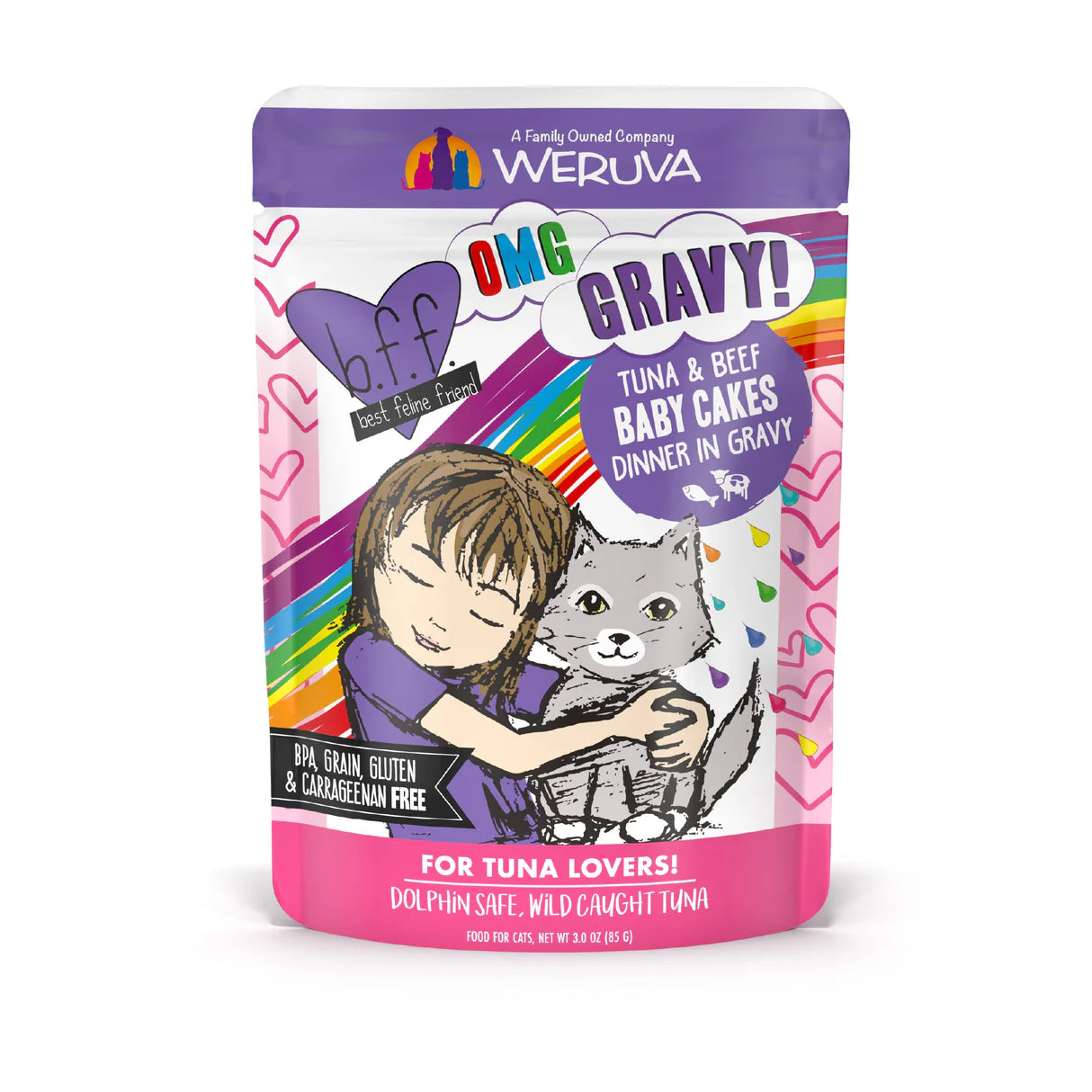 BFF Cat OMG Gravy Baby Cakes Tuna & Beef (3oz Pouches)