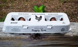 Henlay Laid Local Egg Cartons- Adorable Printed Vintage Design- 25, 90, or 250