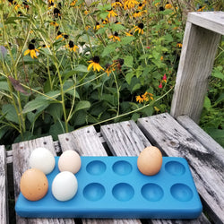 Henlay Decorative Egg Storage Tray: Wooden Egg Holder for Refrigerator, Kitchen Counter, Serving, or Display