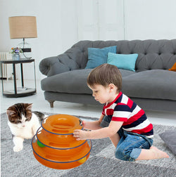 Mr. Peanut's Cats & Kittens Toy with Interactive Intelligence Track Ball Tower, Provides Hours of Mental Stimulation and Physical Play