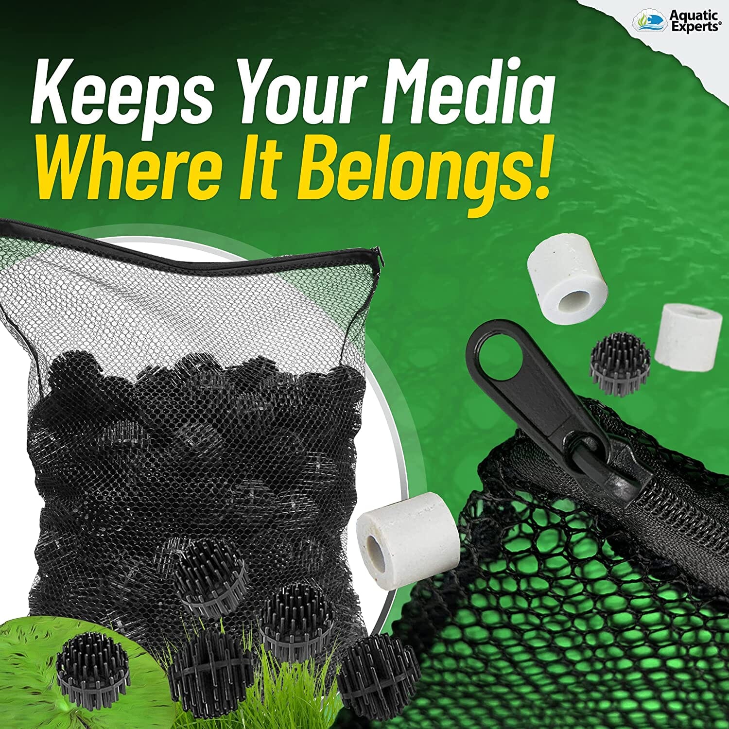 Mesh Bags for Bio Ball Filter Media - Ideal for Aquarium & Pond Filtration - Made in USA