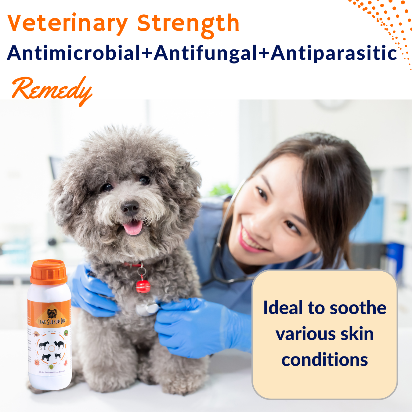 Lime Sulfur Dip – Concentrated Sulfur Solution for Itchy Skin, Mange, Ringworm & Dermatitis – Safe for Dogs, Cats, Puppies, Kittens, Horses, and Livestock