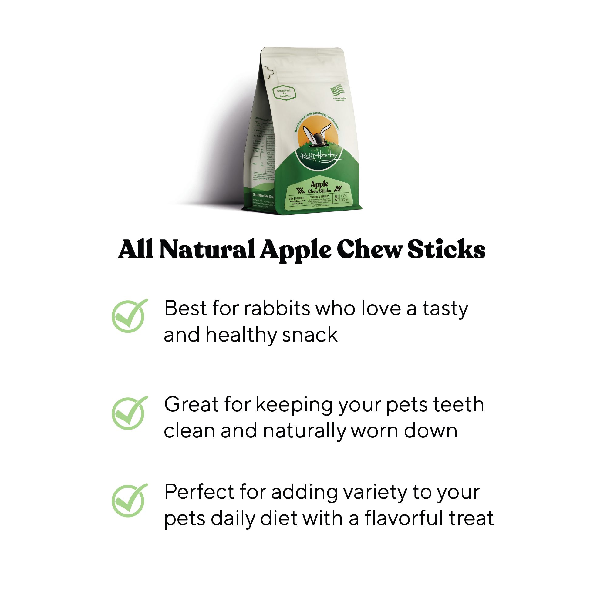 Rabbit Hole Hay All Natural Apple Chew Sticks