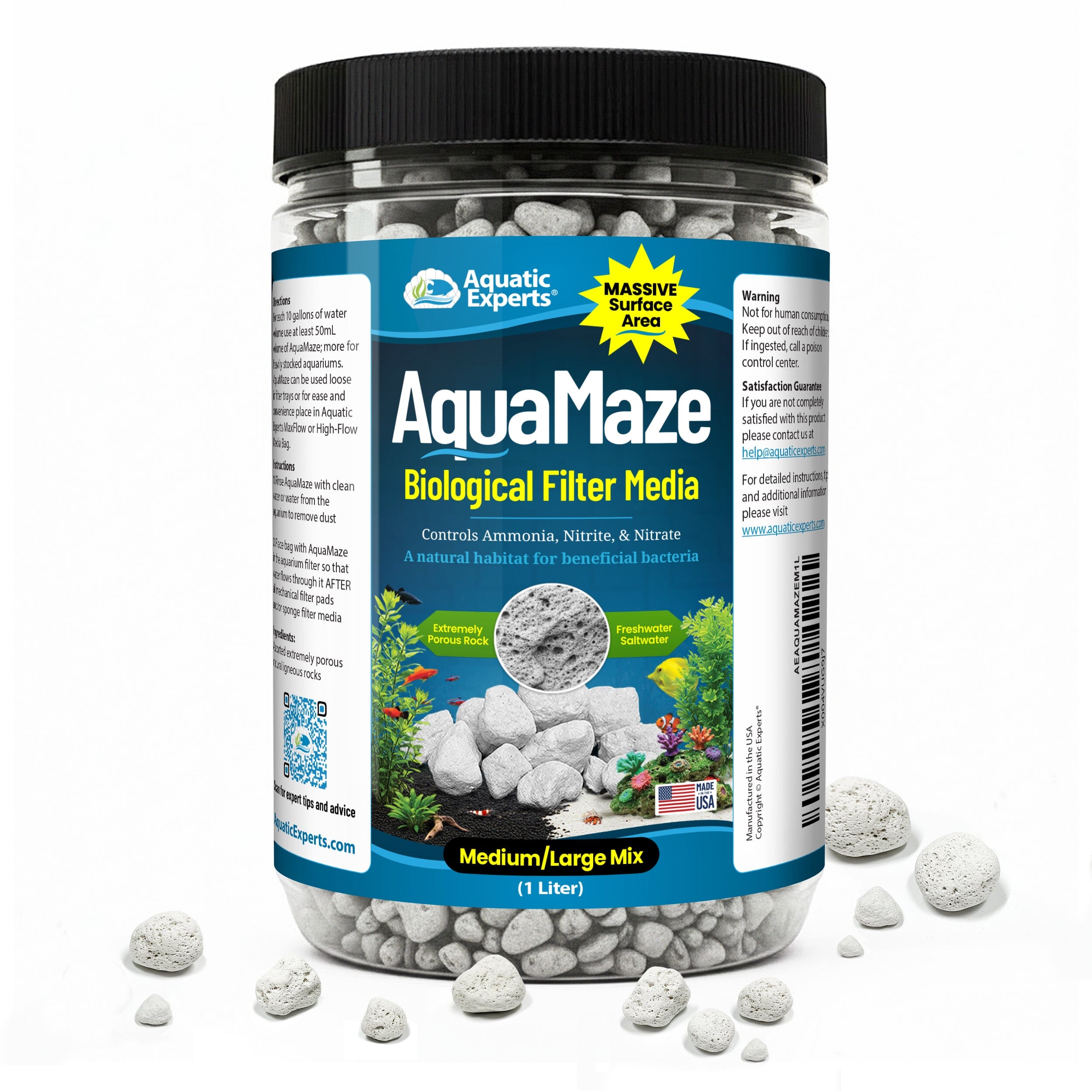 AquaMaze Aquarium Bio Media – Filter for Freshwater & Saltwater | Aquatic Experts