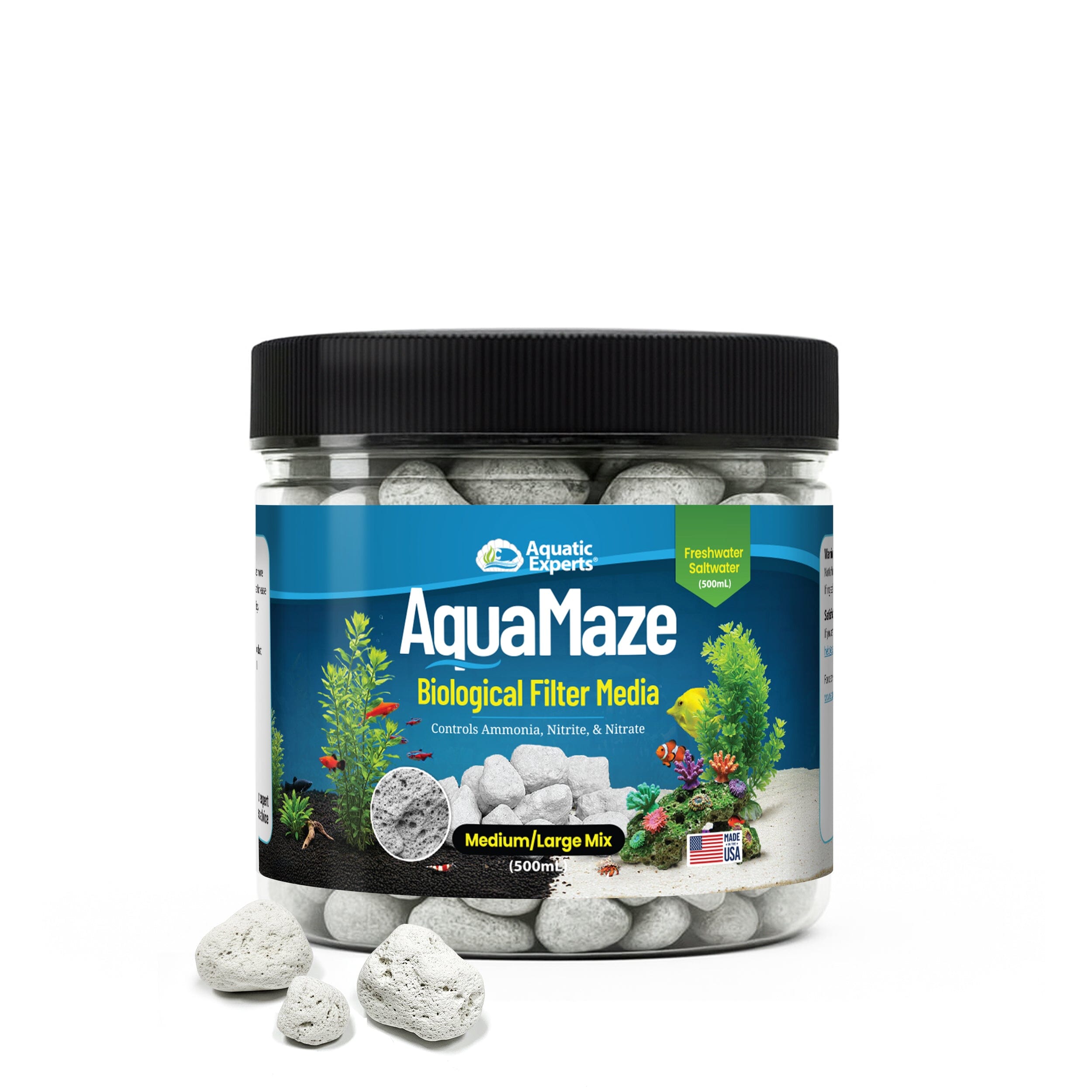 AquaMaze Aquarium Bio Media – for Freshwater & Saltwater Tanks, Compatible with Canister, Sump & HOB Filters