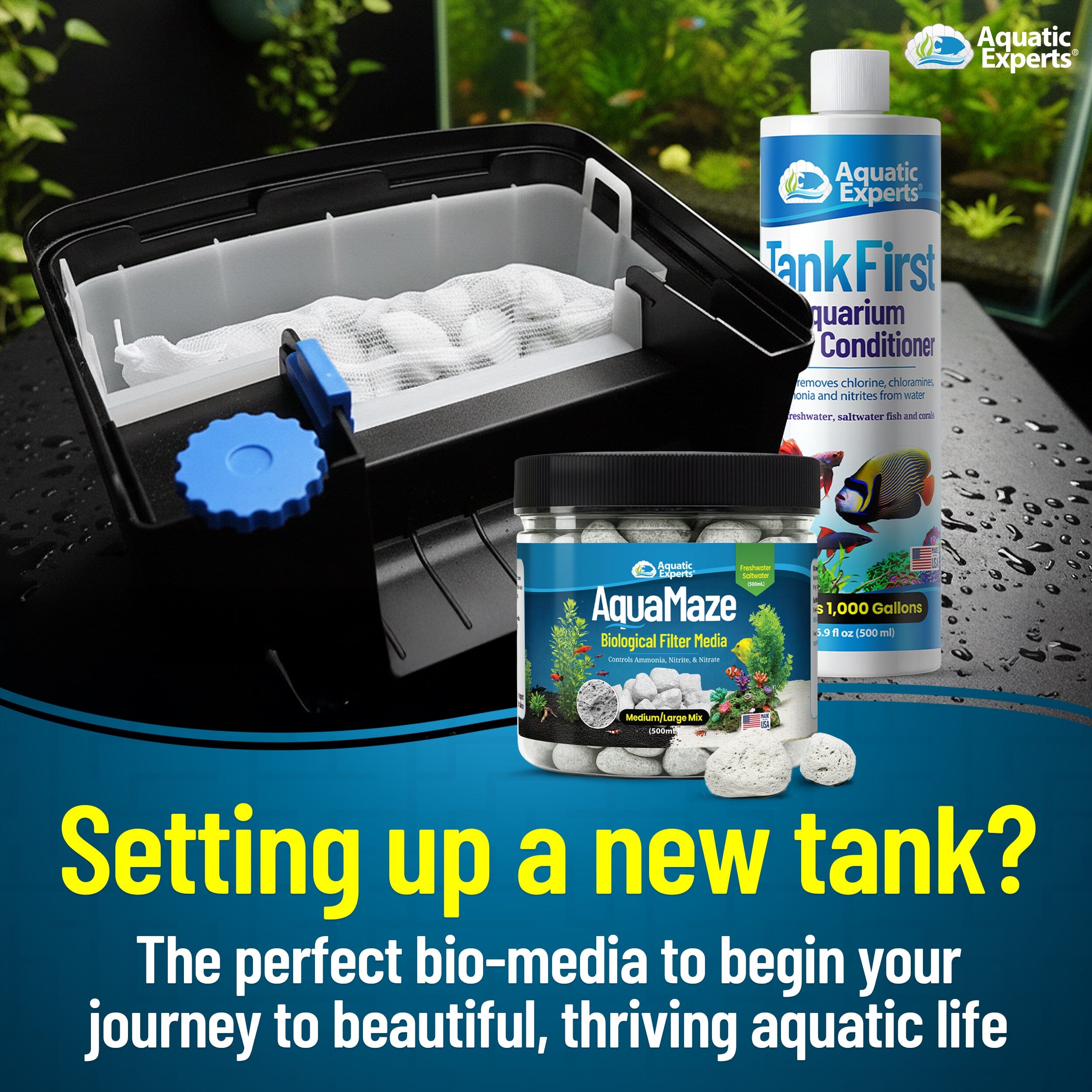 AquaMaze Aquarium Bio Media – for Freshwater & Saltwater Tanks, Compatible with Canister, Sump & HOB Filters