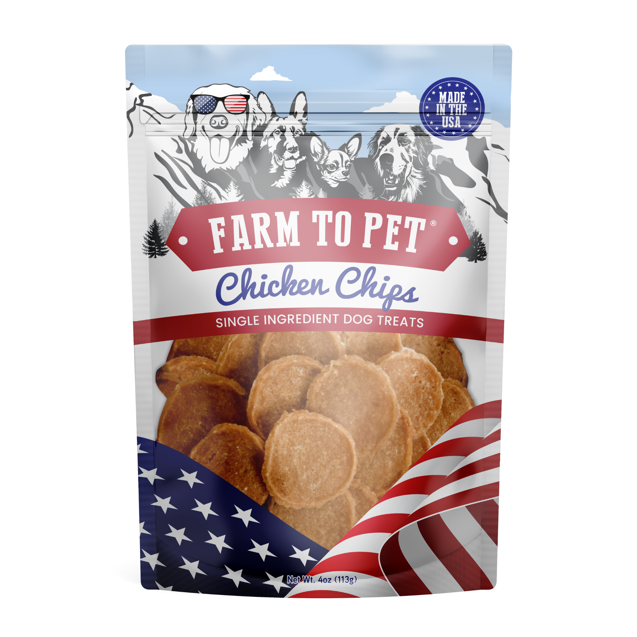 Farm To Pet Americana Chicken Chips for Dogs