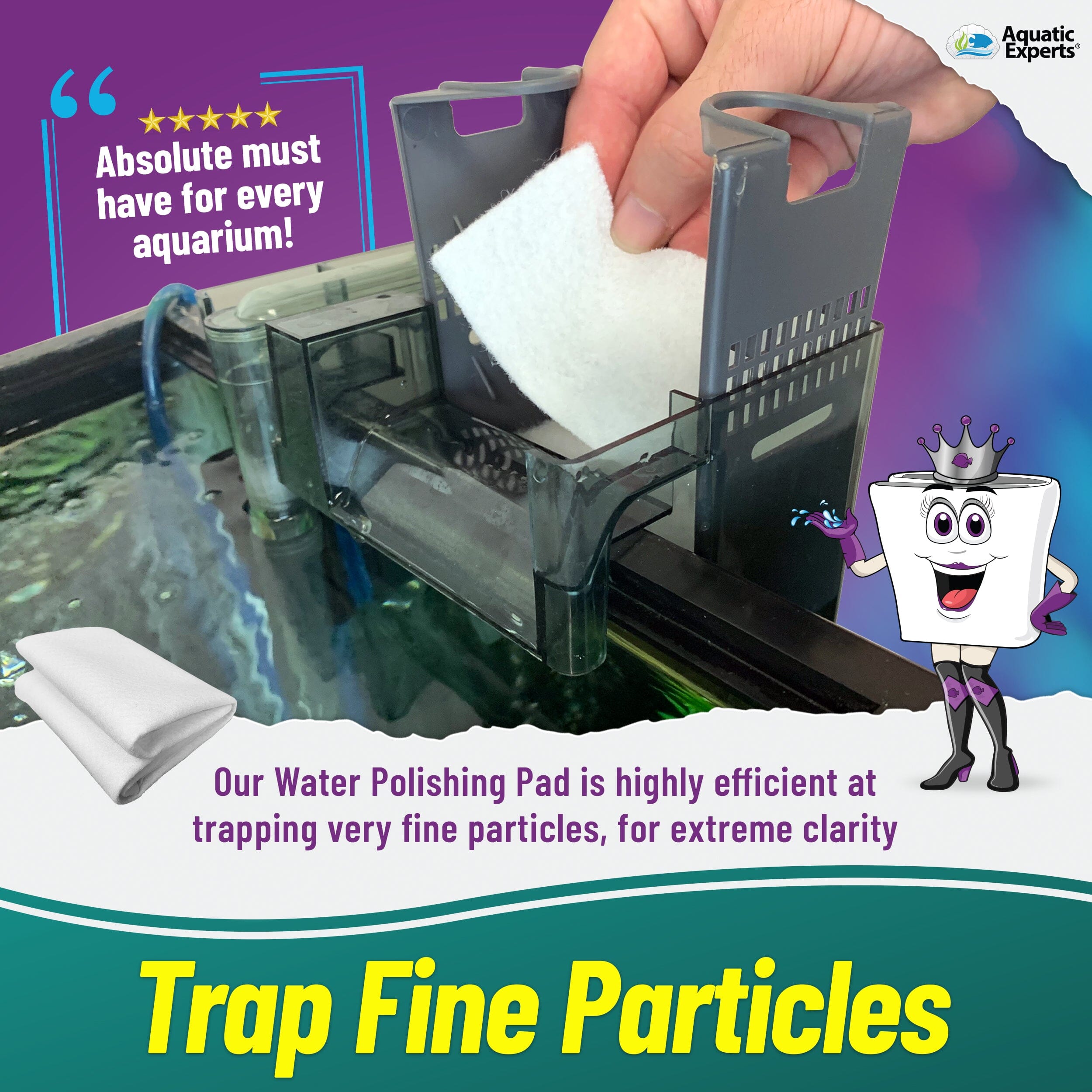 Aquarium Bundle includes Filter First 12" x 72" and Polishing Pad 100 Micron 1 Pack