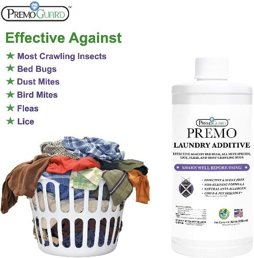 Bed Bug & Mite Laundry Additive 32 oz | Non-Toxic Treatment | Premo Guard