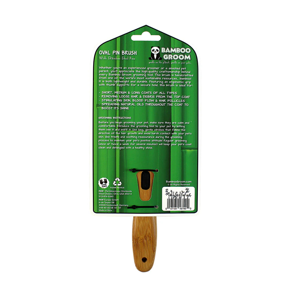 in de tarpen 58 norderstedt Bamboo Groom Oval Pin Brush with Stainless Steel Pins- Small/Medium