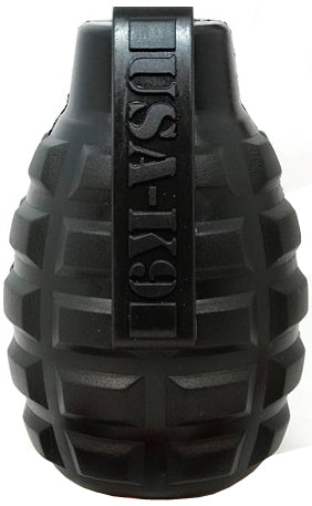 Grenade Shaped eDispenser Durable Dog Chew Toy & Treat Dispenser - Red & Blue