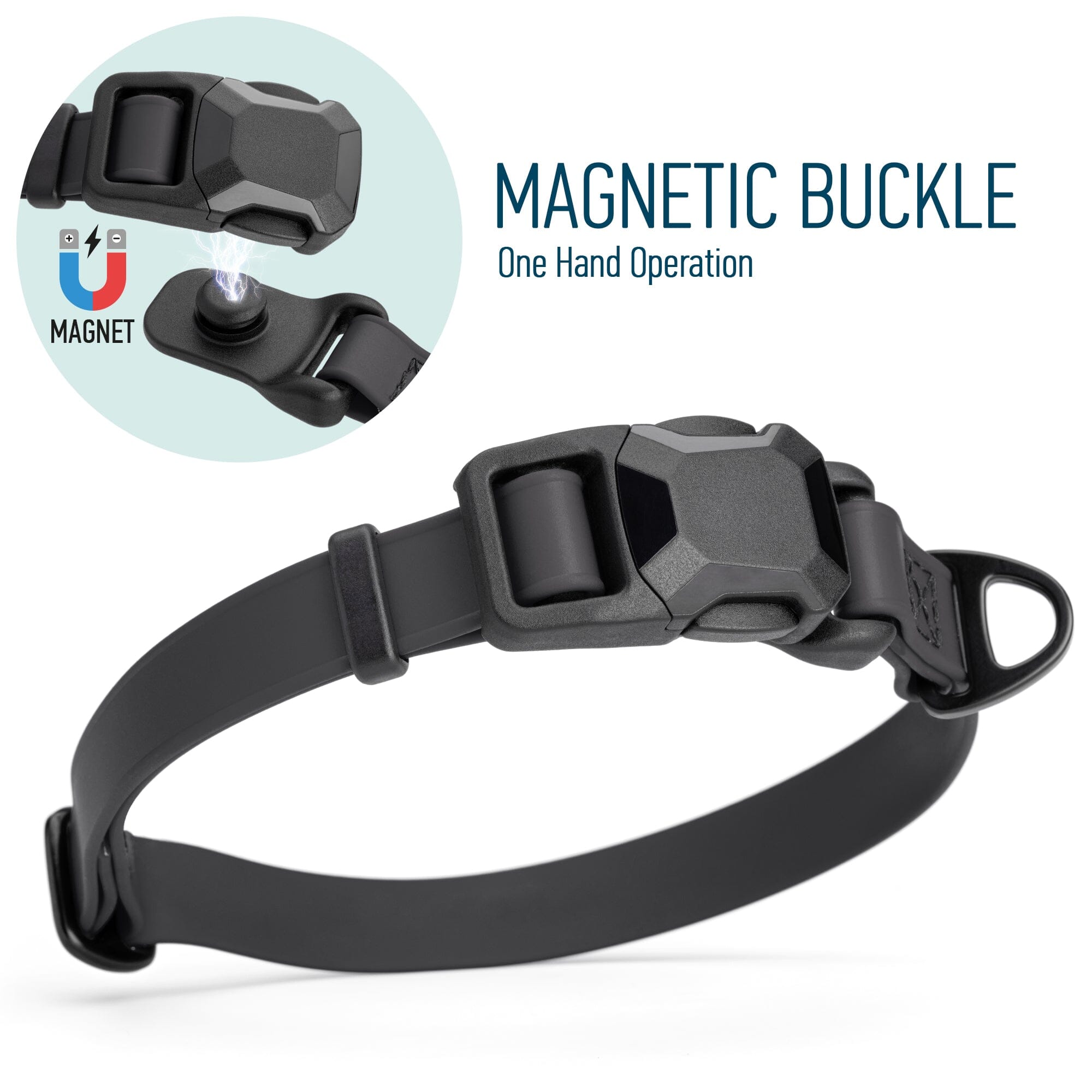 Biothane Waterproof Dog Collar with Magnetic Quick Release Buckle