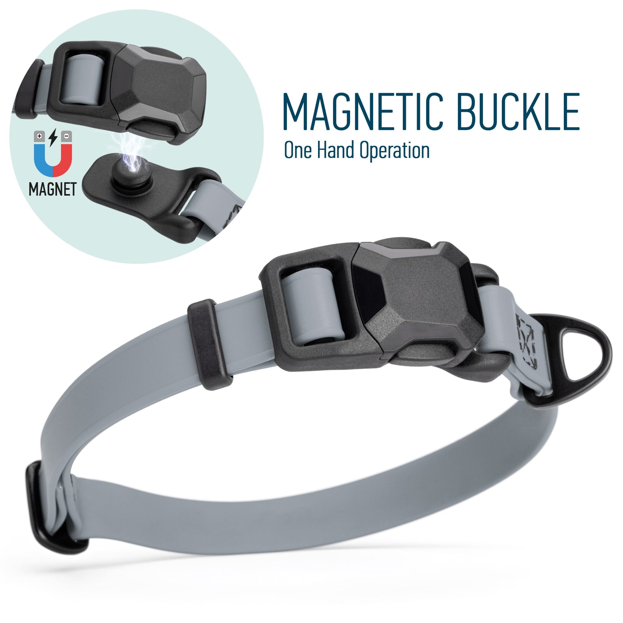Biothane Waterproof Dog Collar with Magnetic Quick Release Buckle