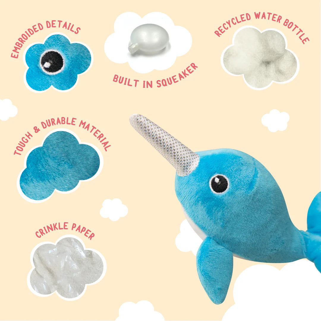 6inch Sungarooz Baby Nikki the Narwhal Dog Toy