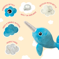 6inch Sungarooz Baby Nikki the Narwhal Dog Toy