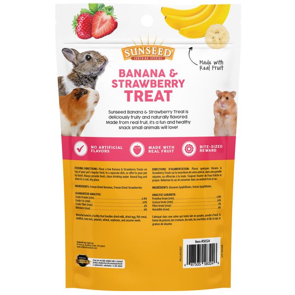 7.2oz Sunseed Banana & Strawberry Small Animal Treat