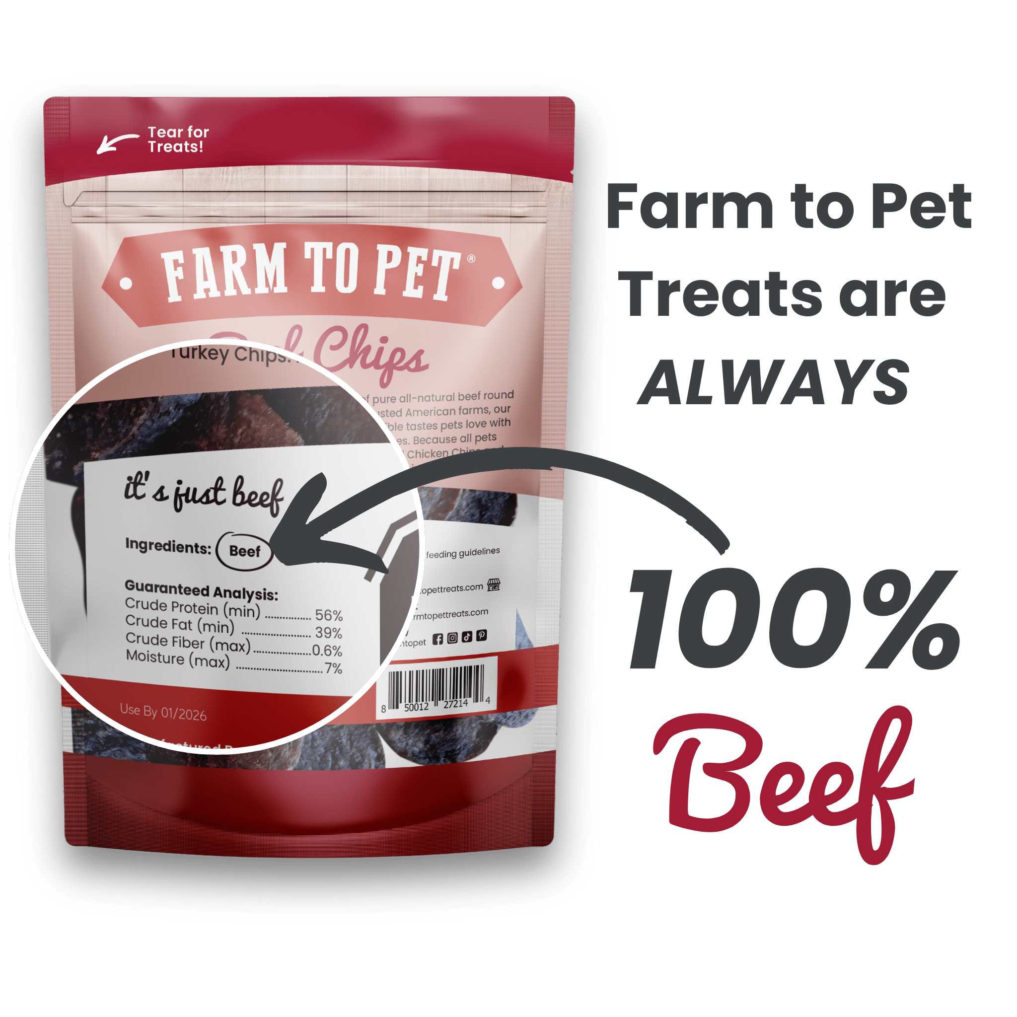 Farm To Pet Beef Chips for Dogs