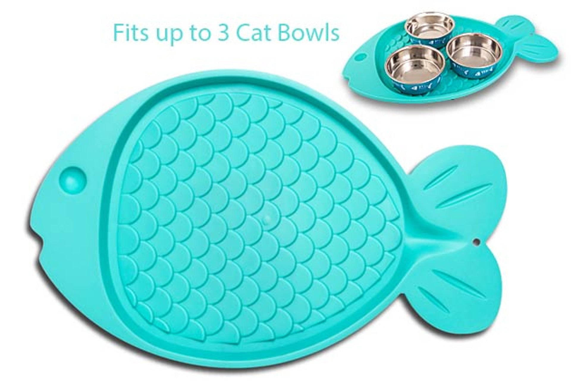 Loving Pets Bella Spill Proof Fish Shaped Place Mat Green