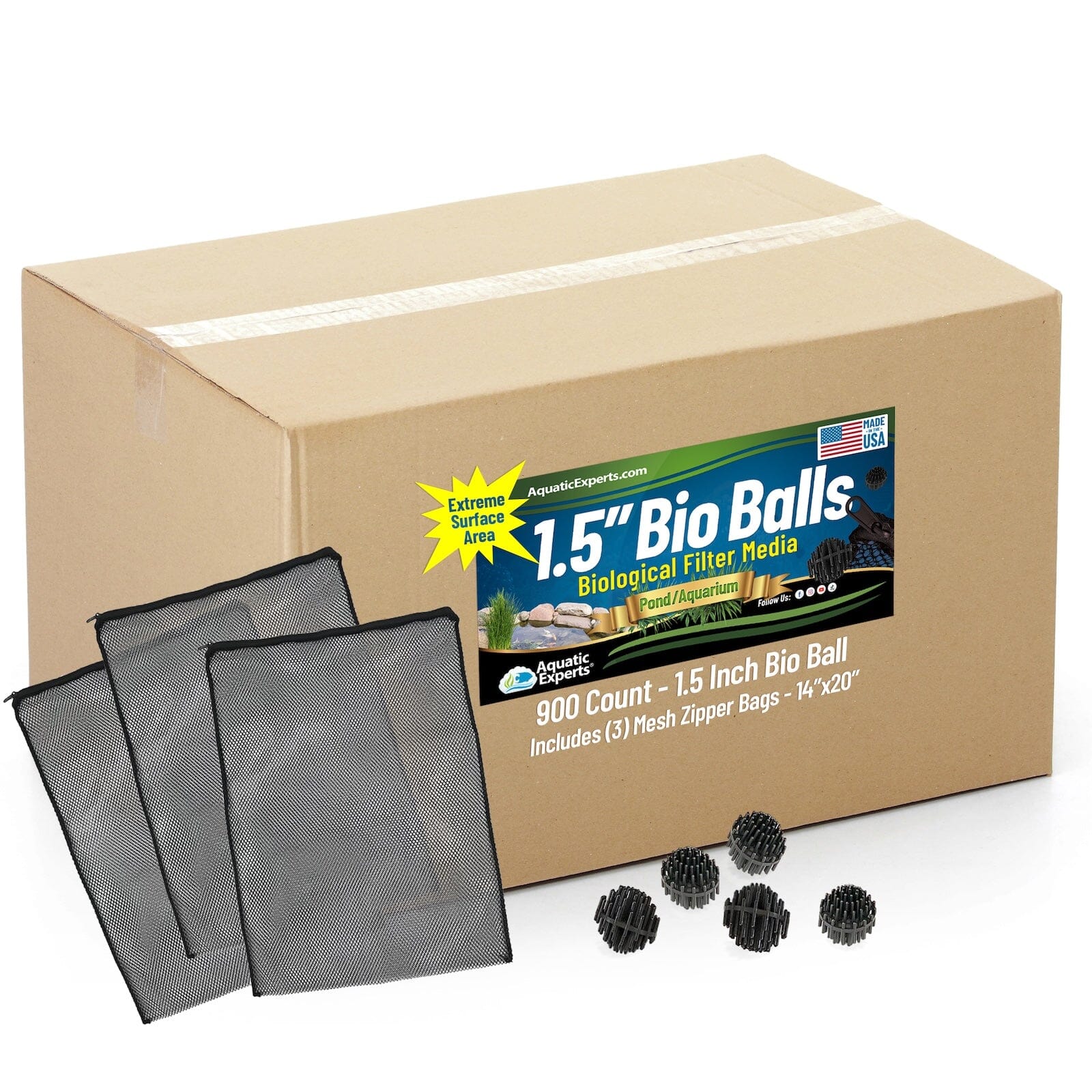 Bio Balls Filter Media - 1.5 Inch Large Bio Ball for Pond Filter - Perfect Bio Balls for Pond Filter Media – Made in The USA