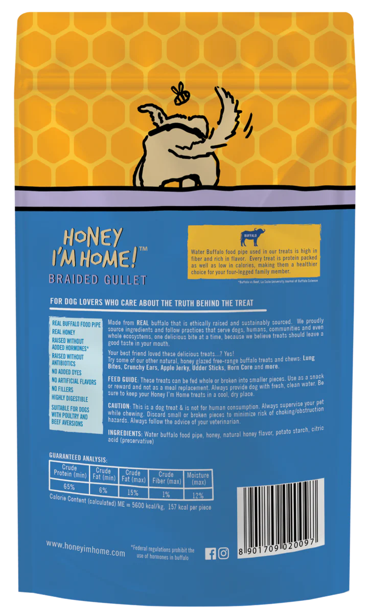 Honey Dog Buffalo Braided Gullet (3.53oz)