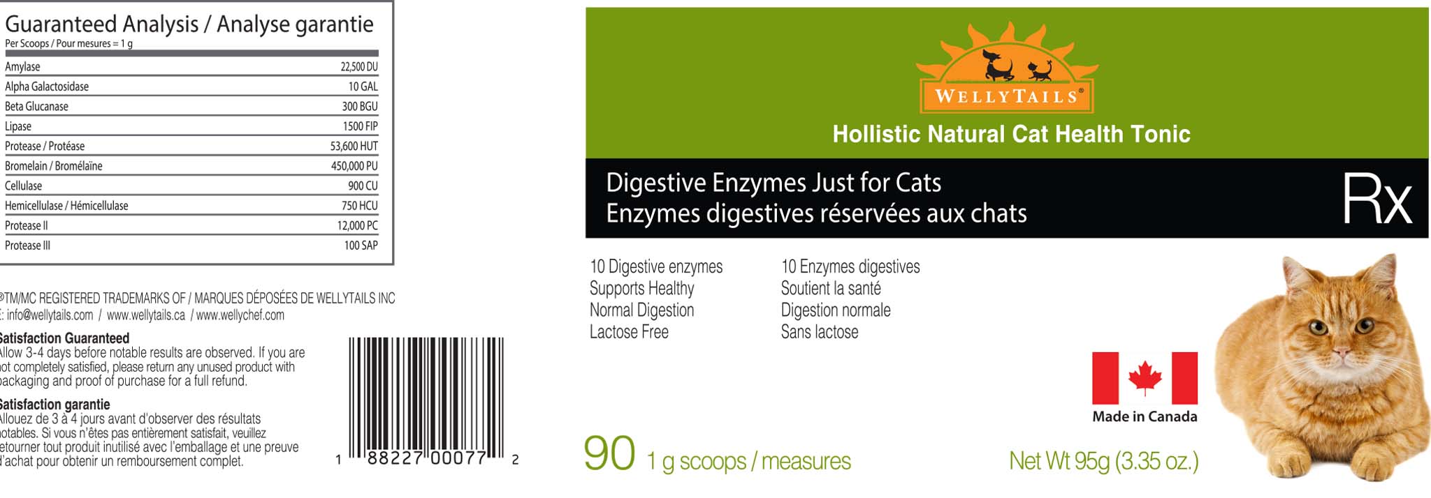 WellyTails Digestive Enzymes Just for Cats 90g