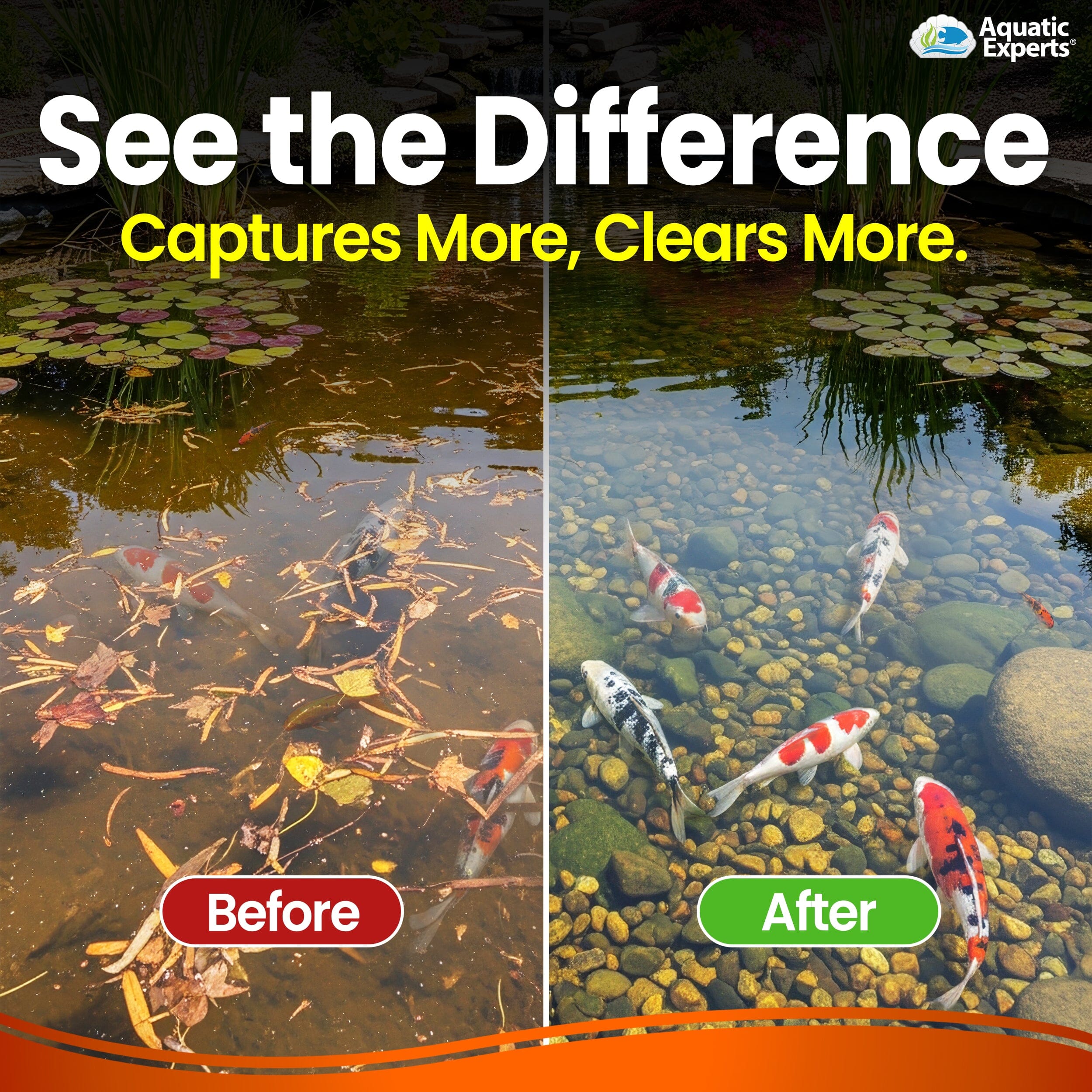 Crystal Clear Pond Bundle – Cream & White Pads | Aquatic Experts