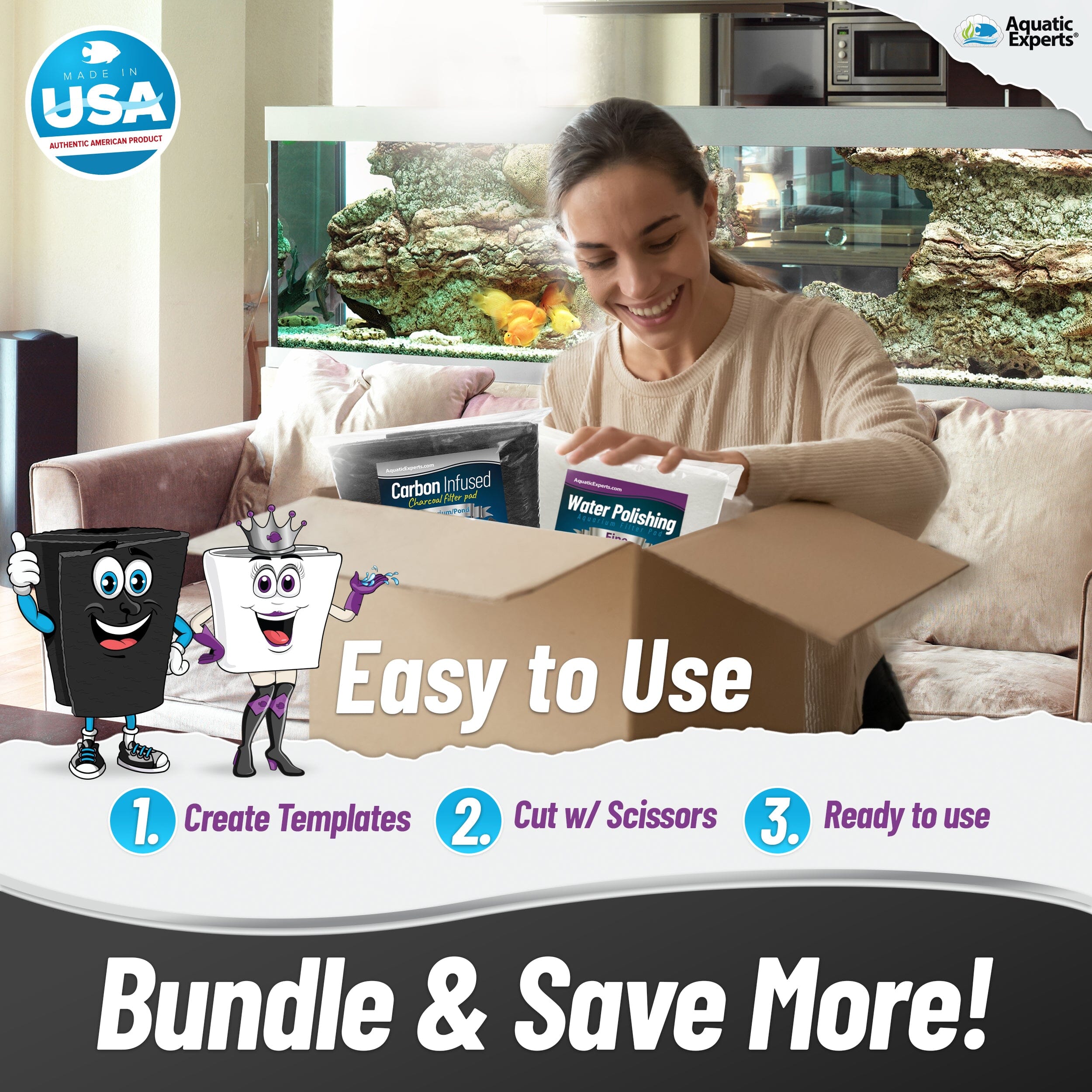 Crystal Clear + Odor Control Bundle – Carbon & Polishing Pads | Aquatic Experts