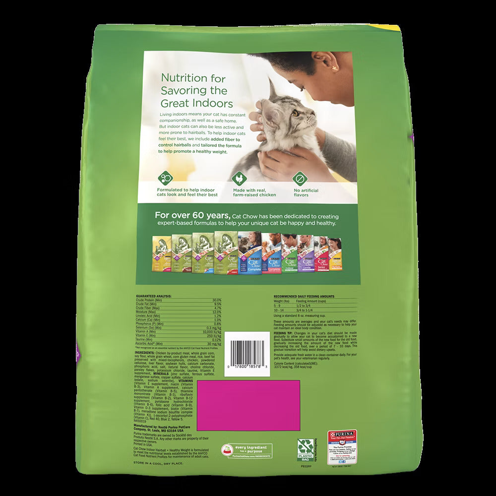 4.15 lb Cat Chow para interiores, bolas de pelo y comida para gatos de peso saludable