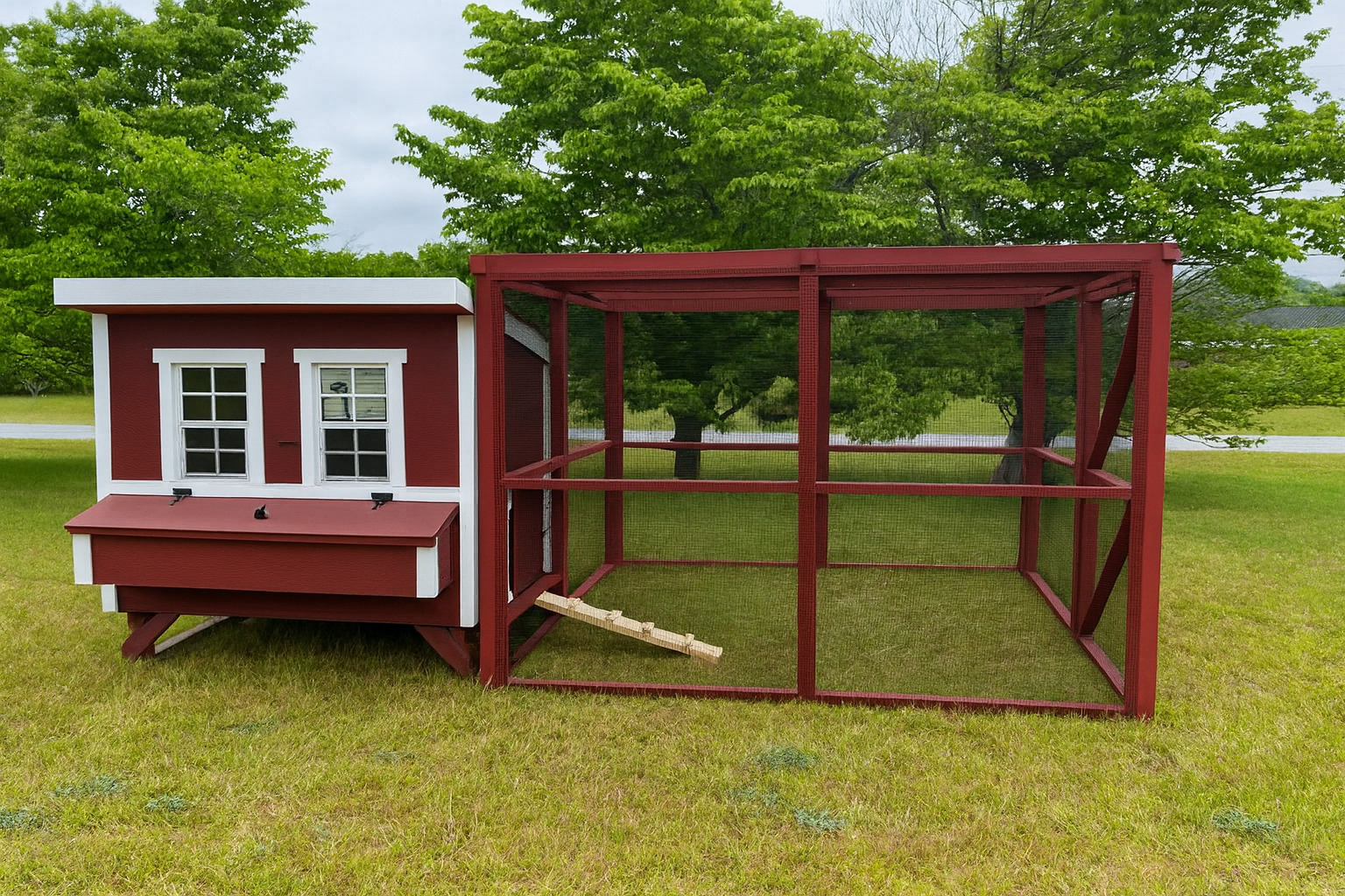 Wooden 16 Ft. Chicken Run (8’W X 16’L X 6’3”H)