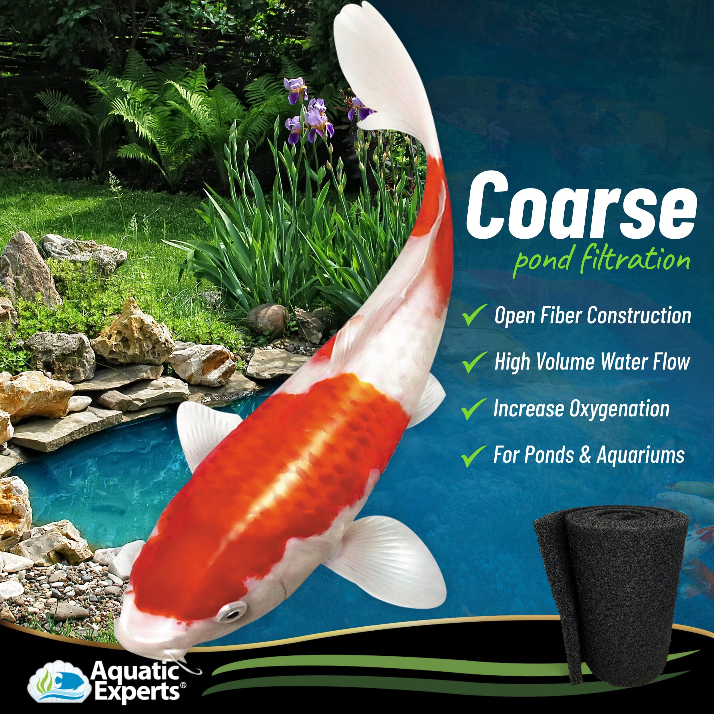 Clear & Healthy Pond Bundle - Carbon Filter, Bio Balls & Pad Kit | Aquatic Experts