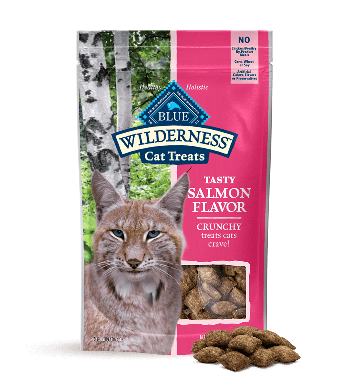 Golosinas crujientes para gatos Blue Buffalo Blue Wilderness de 2 oz con sabor a salmón