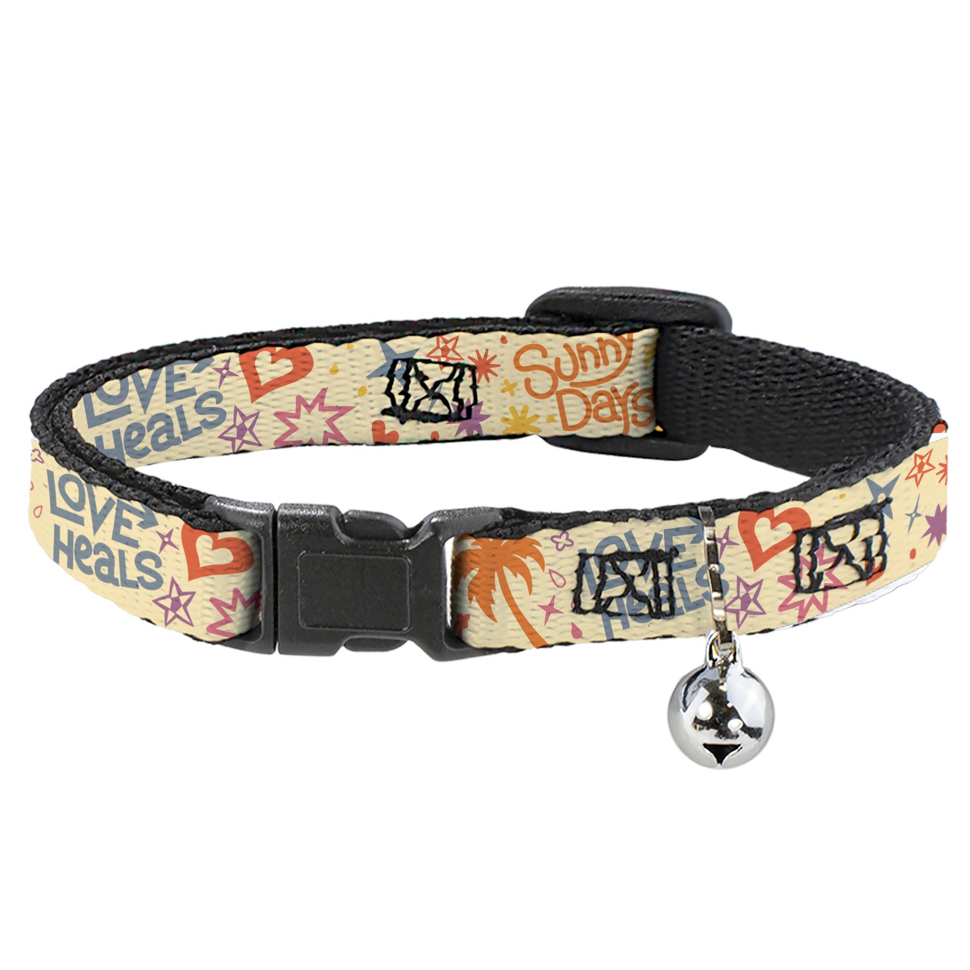 Breakaway Cat Collar with Bell - Summer Harmony Collage Beige/Multi Color