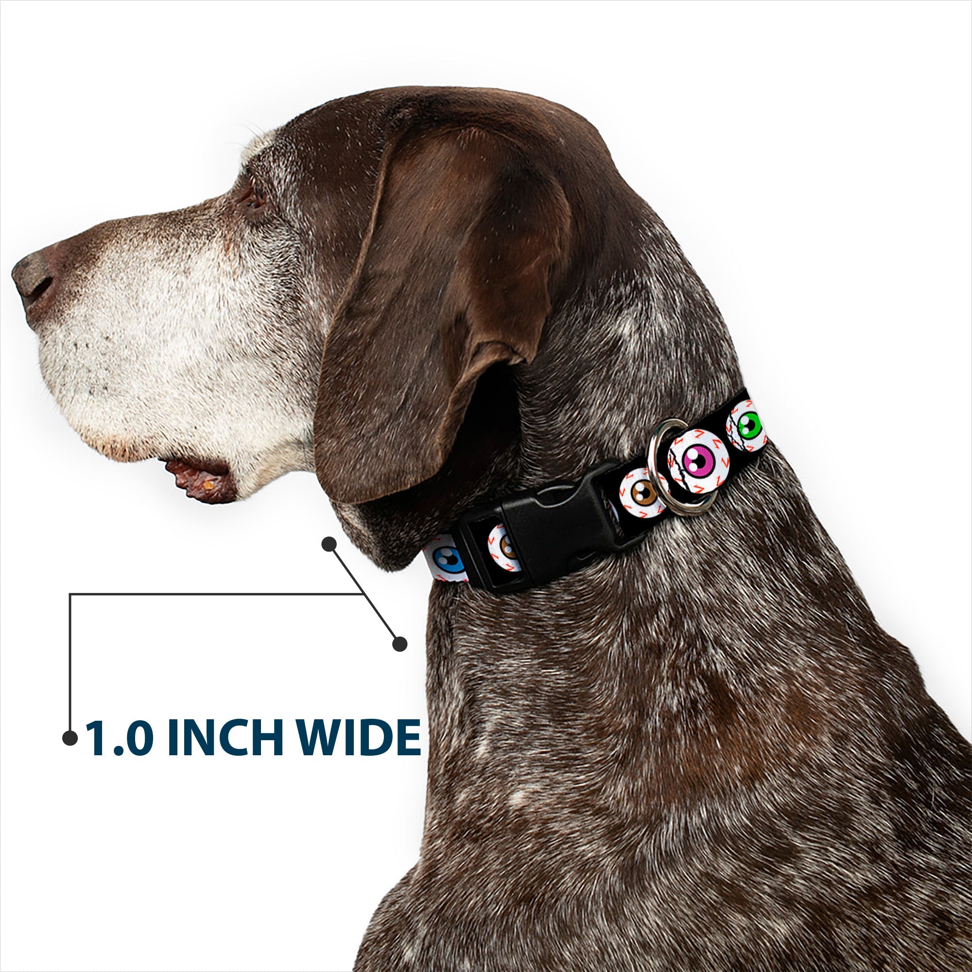 Plastic Clip Collar - Eyeballs Black/Multi Color