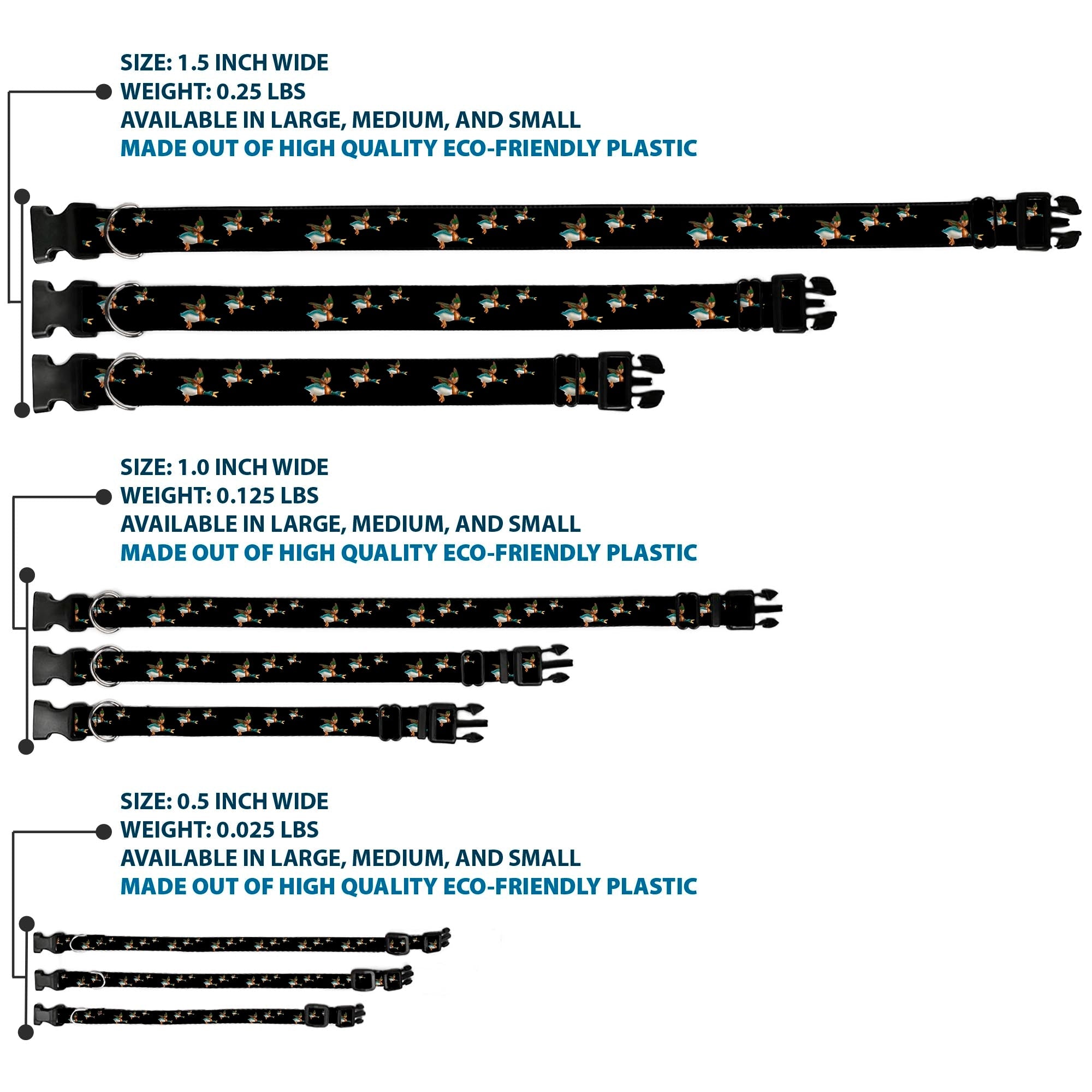Plastic Clip Collar - Flying Mallards Black