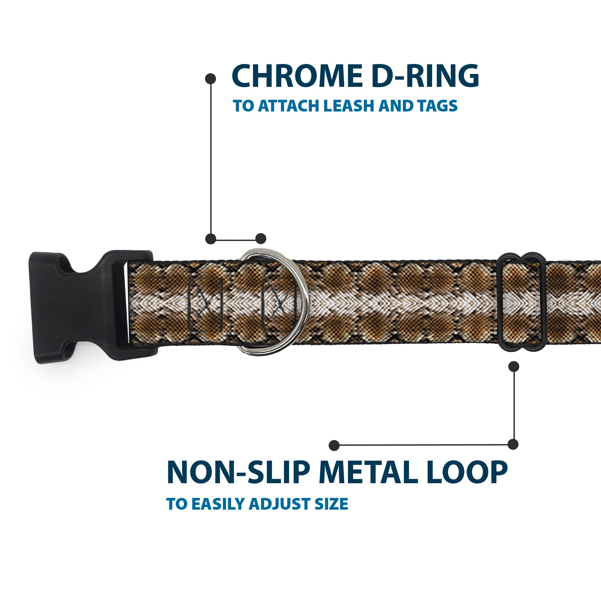 Plastic Clip Collar - Snake Skin 2